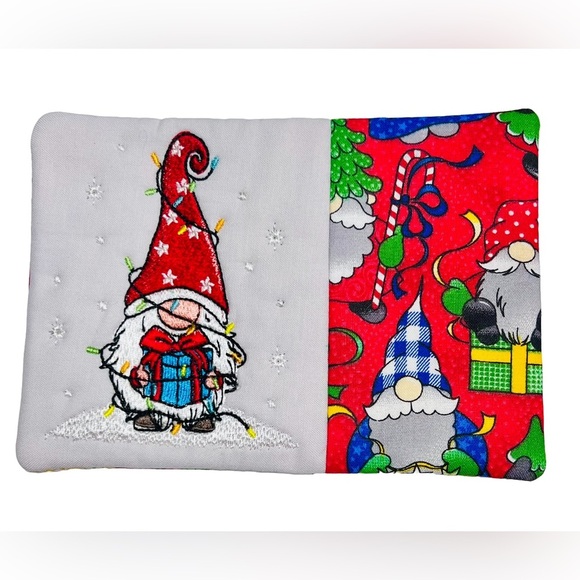 Hand Crafted Mug Rug Coaster Embroidered Cotton Fabric Padded Absorbs Liquid - Picture 1 of 10